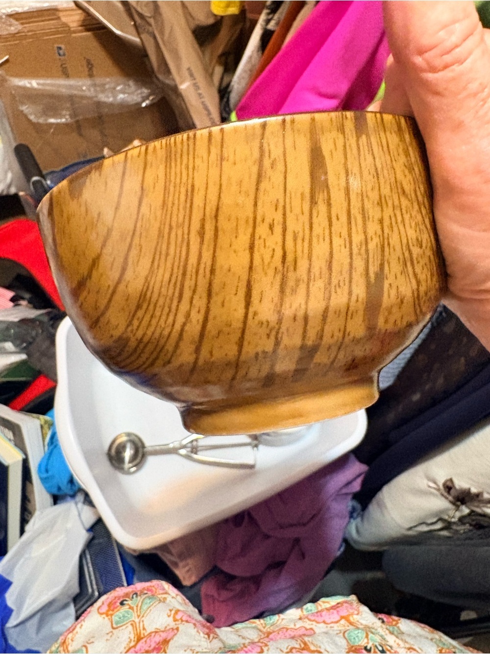 Source Unknown Woodgrain Ceramic Vase in Brown